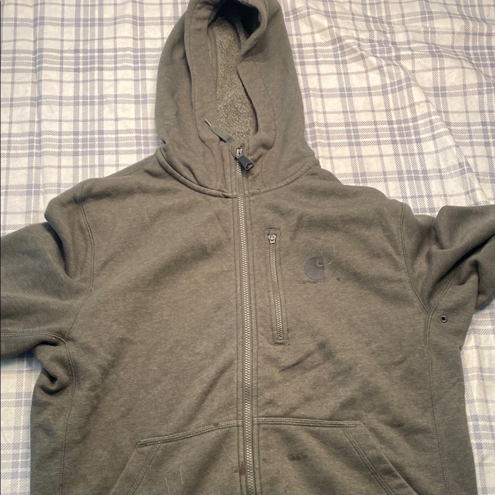 Carhartt Olive Green Zip-Up Hoodie